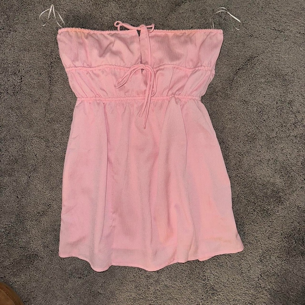 Pink Strapless Mini Dress - Picture 3 of 4